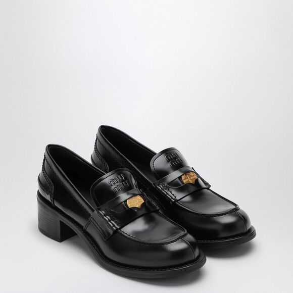 MIU MIU Shoes - Miu Miu Women Black Penny Loafer In Brushed Leather